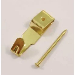 None Medium Picture Hook - Brass - 3 Pack