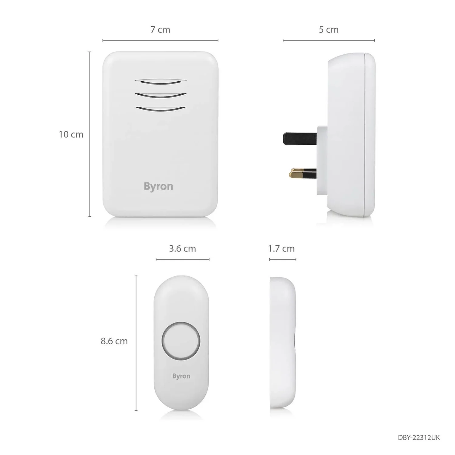 None Byron 22312UK 150m Plug-in Wireless Doorbell Set 8 None Byron 22312UK 150m Plug-in Wireless Doorbell Set - Image 8