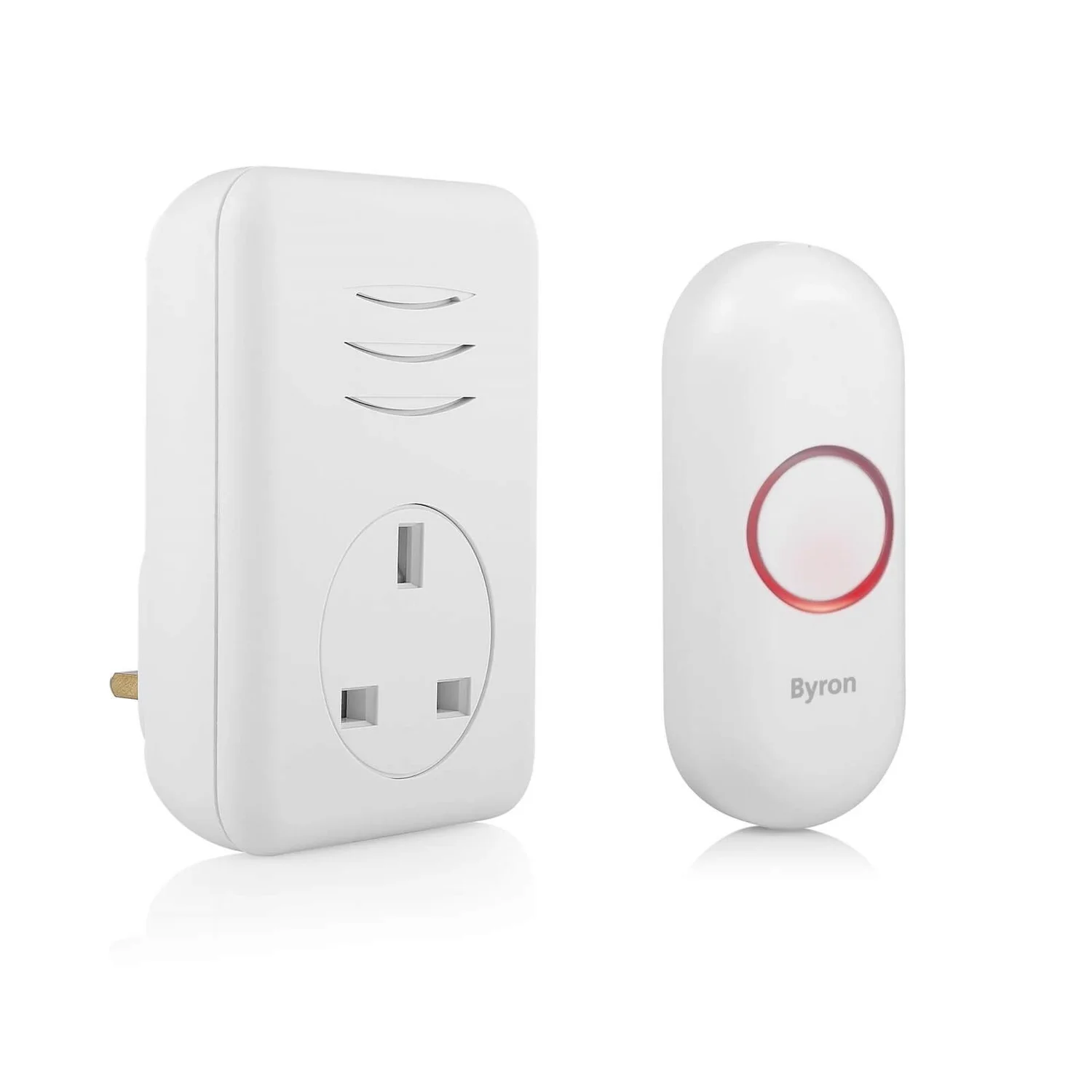None Byron 22313UK 150m Plug-thru Wireless Doorbell Set 1 None Byron 22313UK 150m Plug-thru Wireless Doorbell Set
