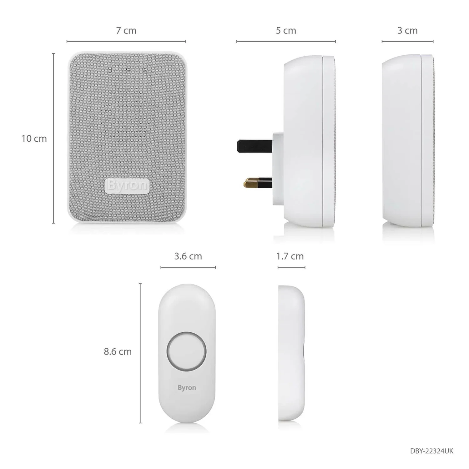 None Byron 22324UK 150m Twin Port/Plug-in Wireless Doorbell Set 9 None Byron 22324UK 150m Twin Port/Plug-in Wireless Doorbell Set - Image 9