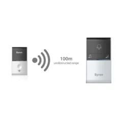 None Byron 23415UK 100m Plug-in Wireless Kinetic Doorbell Set -COMMAND Sales Store 12840169 2034833169281810