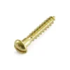 None Wood Screw - Round Head - Brass - 3.5 X 25mm - 10 Pack