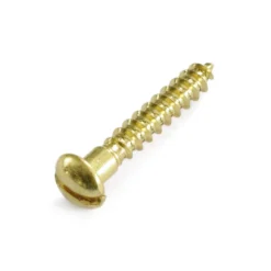 None Wood Screw - Round Head - Brass - 3.5 X 25mm - 10 Pack