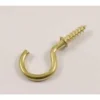 None Round Cup Hook - Brass - 19mm - 5 Pack