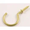 None Round Cup Hook - Brass - 38mm - 3 Pack