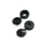 None Hinged 12mm Screw Cover Caps - Black - 48 Pack