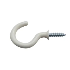 None Round Cup Hook - White - 25 Pack