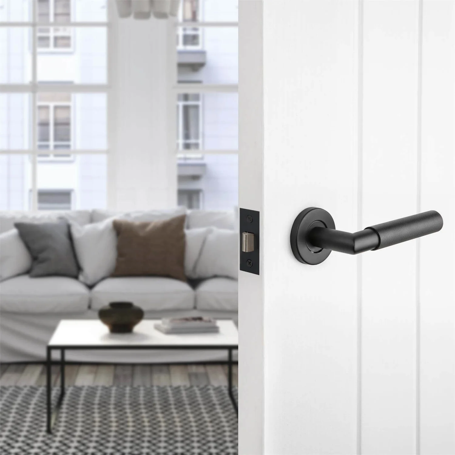 Sandleford Savona Lever On Rose Set - Matt Black Stainless Steel 2 Sandleford Savona Lever On Rose Set - Matt Black Stainless Steel - Image 2