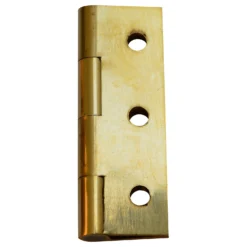 Butt Hinge Solid Drawn 50mm Polished Brass - 2 Pack