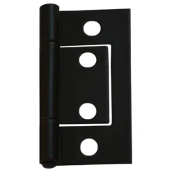 Flush Hinge 50mm Black - 2 Pack