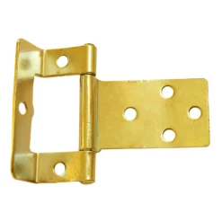 Cranked Flush Hinge 50mm Electro Brass - 2 Pack