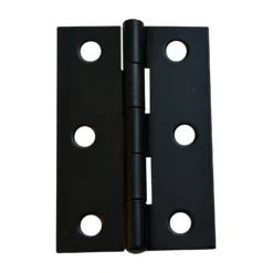 Butt Hinge Steel 75mm Black - 2 Pack