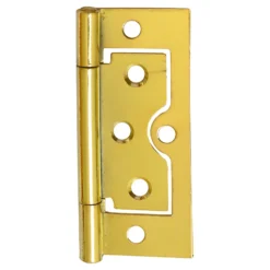 Flush Hinge 75mm Electro Brass - 2 Pack