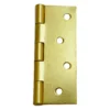 Butt Hinge Steel 100mm Electro Brass - 2 Pack
