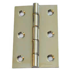 Butt Hinge 75mm Polished Brass - 2 Pack