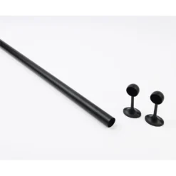 Hanging Rail Kit - 25mm 4ft Matt Black Rail And End Bracket