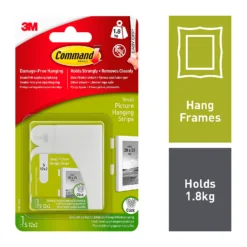 COMMAND 3M Small White Picture Hanging Strips - 12 Sets