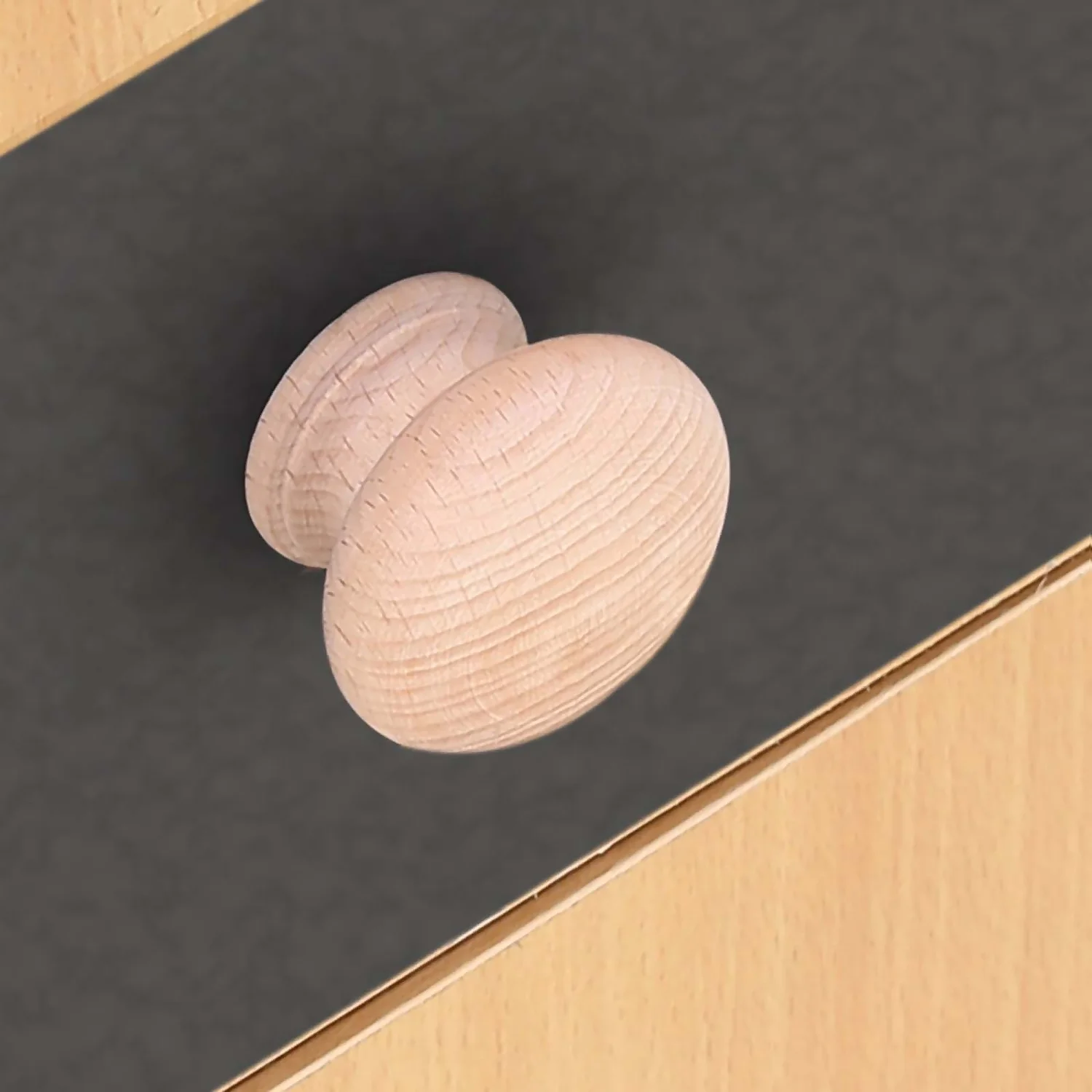 Large 96mm Varnished Beech Wooden Cabinet Knob - 2 Pack 2 Large 96mm Varnished Beech Wooden Cabinet Knob - 2 Pack - Image 2