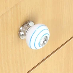 Milan 40mm Ceramic Swirl Cabinet Knob - Silver -COMMAND Sales Store 13034753 1784897156090209