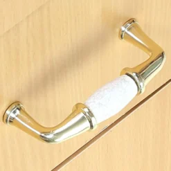 Pitville 35mm Zinc Polished Brass & Ceramic Pull Handle -COMMAND Sales Store 13034775 3334897156463586