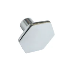 Havana 64mm Zinc Chrome Hexagonal Knob - 2 Pack