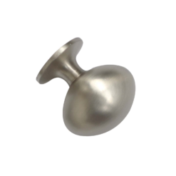 Bowen 30mm Oval Zinc Brushed Nickel Knob - 2 Pack