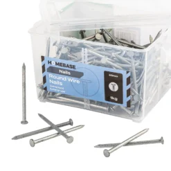 Homebase Galvanised Round Wire Nails 65mm 1Kg -COMMAND Sales Store 13149316 5524920814232337