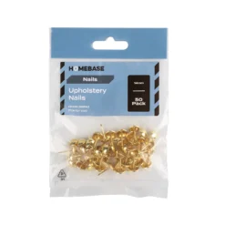Homebase Brass Plated Upholstery Nails 14mm 50 Pack -COMMAND Sales Store 13149327 3265039715745089
