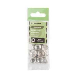 Homebase Nickel Plated Screw Cup Washer 6mm 20 Pack -COMMAND Sales Store 13150422 4724907614306071