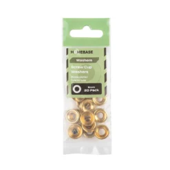 Homebase Brass Plated Screw Cup Washer 6mm 20 Pack -COMMAND Sales Store 13150428 1244907614315113