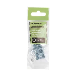 Homebase Zinc Plated Locking Nut M8 10 Pack -COMMAND Sales Store 13150441 1614920814432044