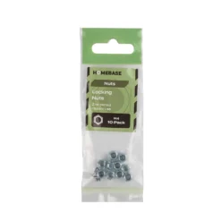 Homebase Zinc Plated Locking Nut M4 10 Pack -COMMAND Sales Store 13150442 1684907614506606
