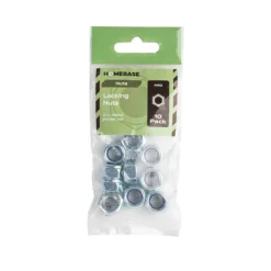 Homebase Zinc Plated Locking Nut M10 10 Pack -COMMAND Sales Store 13150446 4774920814401534