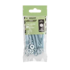 Homebase Zinc Plated Hex Bolt M6 50mm 10 Pack -COMMAND Sales Store 13150458 3244907614690065