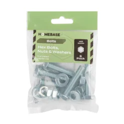 Homebase Zinc Plated Hex Bolt M10 50mm 5 Pack -COMMAND Sales Store 13150462 6374920814524114