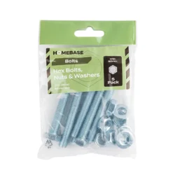 Homebase Zinc Plated Hex Bolt M10 80mm 5 Pack -COMMAND Sales Store 13150463 1314920814530060