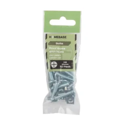 Homebase Zinc Plated Roof Bolt M6 25mm 10 Pack -COMMAND Sales Store 13150467 6554907614867227