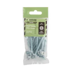 Homebase Zinc Plated Roof Bolt M6 50mm 10 Pack -COMMAND Sales Store 13150469 1854907614900386