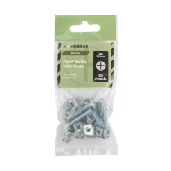 Homebase Zinc Plated Roof Bolt M6 30mm 10 Pack -COMMAND Sales Store 13150473 7094907614860066