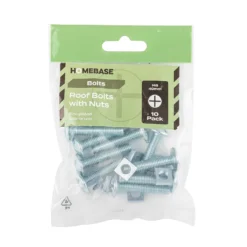 Homebase Zinc Plated Roof Bolt M8 40mm 10 Pack -COMMAND Sales Store 13150479 8234920814544859