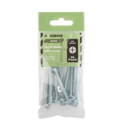 Homebase Zinc Plated Roof Bolt M5 50mm 10 Pack -COMMAND Sales Store 13150482 1764907614834128