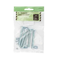 Homebase Zinc Plated Coach Bolt M8 100mm 5 Pack -COMMAND Sales Store 13150492 1724920814643184