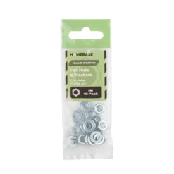 Homebase Zinc Plated Hex Nut & Washer M6 10 Pack -COMMAND Sales Store 13150497 1584907615181051