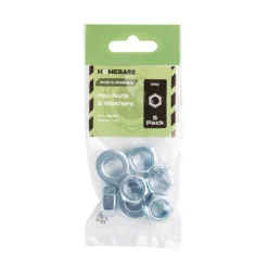 Homebase Zinc Plated Hex Nut & Washer M12 5 Pack -COMMAND Sales Store 13150498 5484920814748073