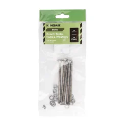 Homebase Stainless Steel Coach Bolt M6 100mm 5 Pack -COMMAND Sales Store 13150500 6464920814749921
