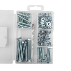 Homebase Zinc Plated Nut Bolt Kit With Drill Bit Assorted 105 Pack -COMMAND Sales Store 13150504 3274907615332803