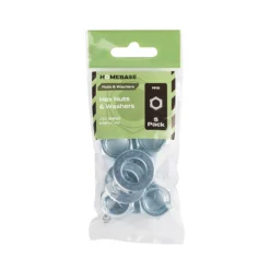Homebase Zinc Plated Hex Nut & Washer M16 5 Pack -COMMAND Sales Store 13150507 1864920814749315