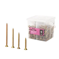 Homebase Yellow Zinc Plated Screws Kit Assorted 650 Pack -COMMAND Sales Store 13151068 1174907615489451