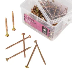 Homebase Yellow Zinc Plated Bugle Head Deck Screw 4 X 65mm 200 Pack -COMMAND Sales Store 13151085 7434920818000424