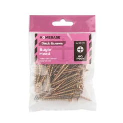 Homebase Yellow Zinc Plated Bugle Head Deck Screw 4 X 50mm 50 Pack -COMMAND Sales Store 13151086 2564920814902582